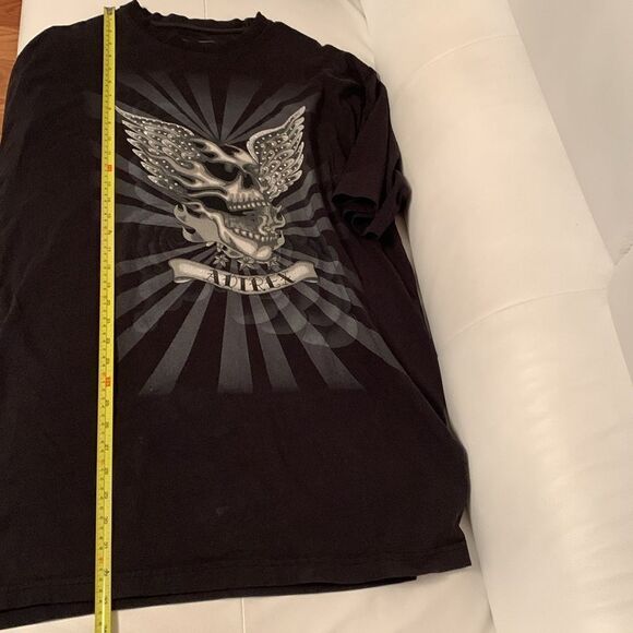 VTG Avirex Winted Skull Rhinestone Black T-Shirt Men’s Size XXL - Picture 5 of 6